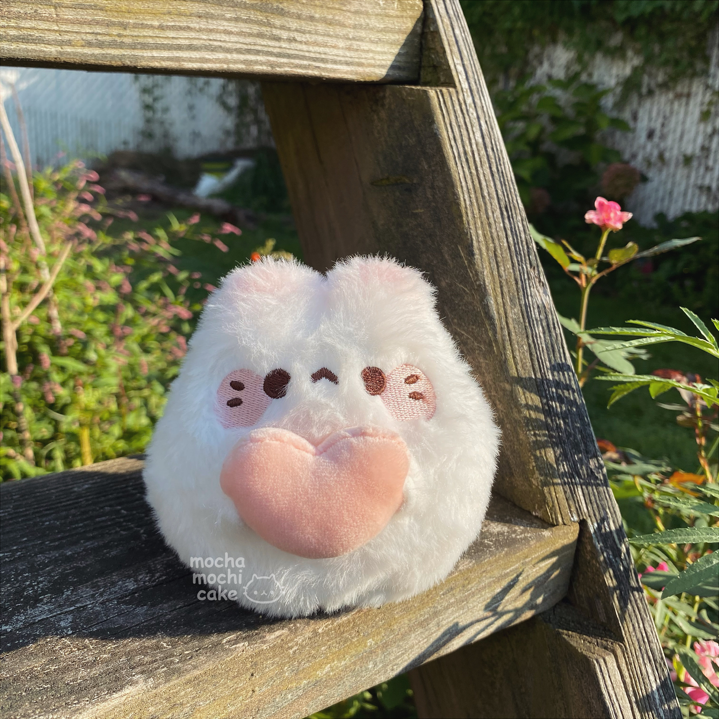 Fluffy Chonky Heart Kitty Plush Keychain