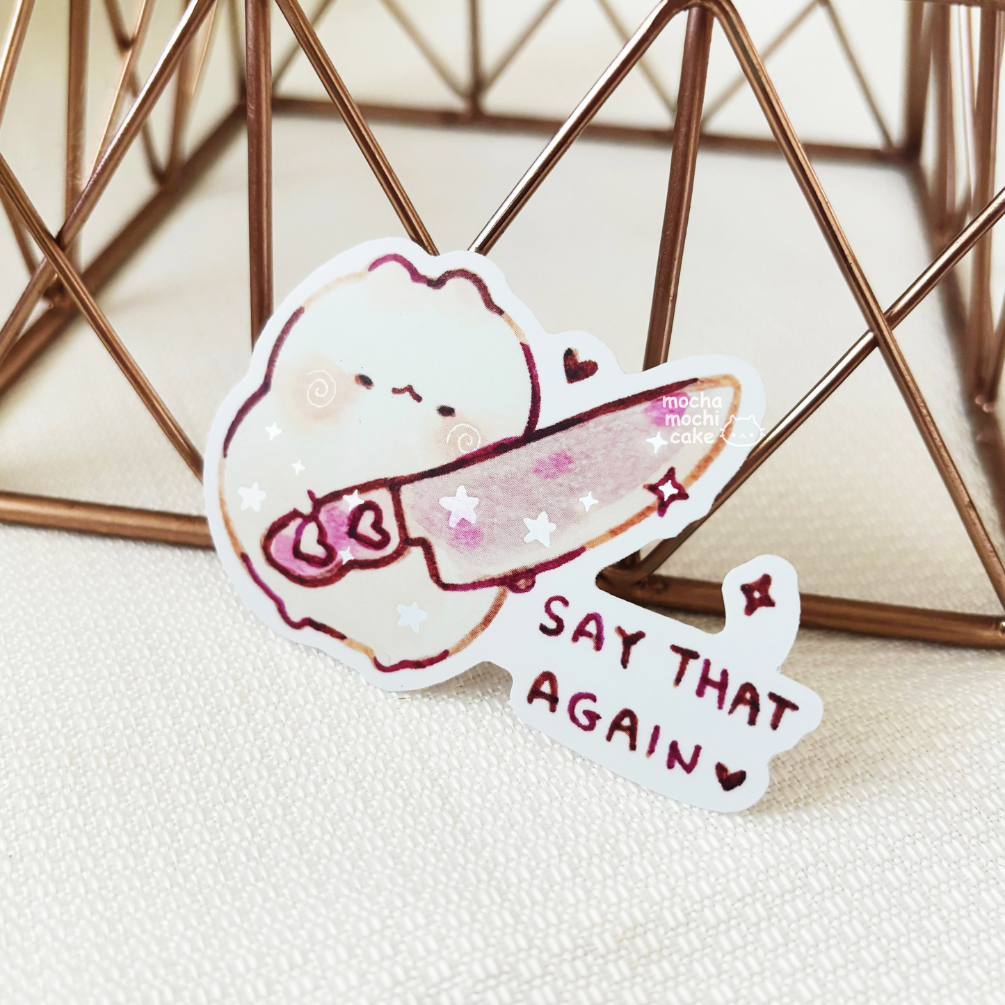 Knife Cat Say That Again Vinyl Sticker