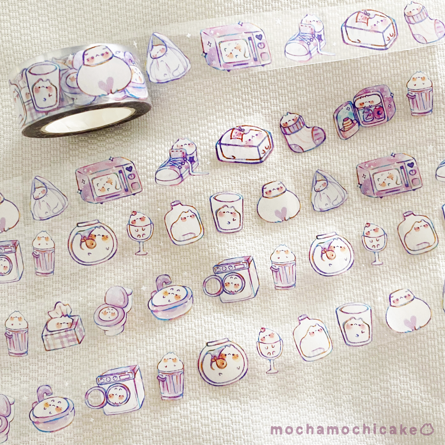 Liquid Cats Clear PET Transparent Washi Tape