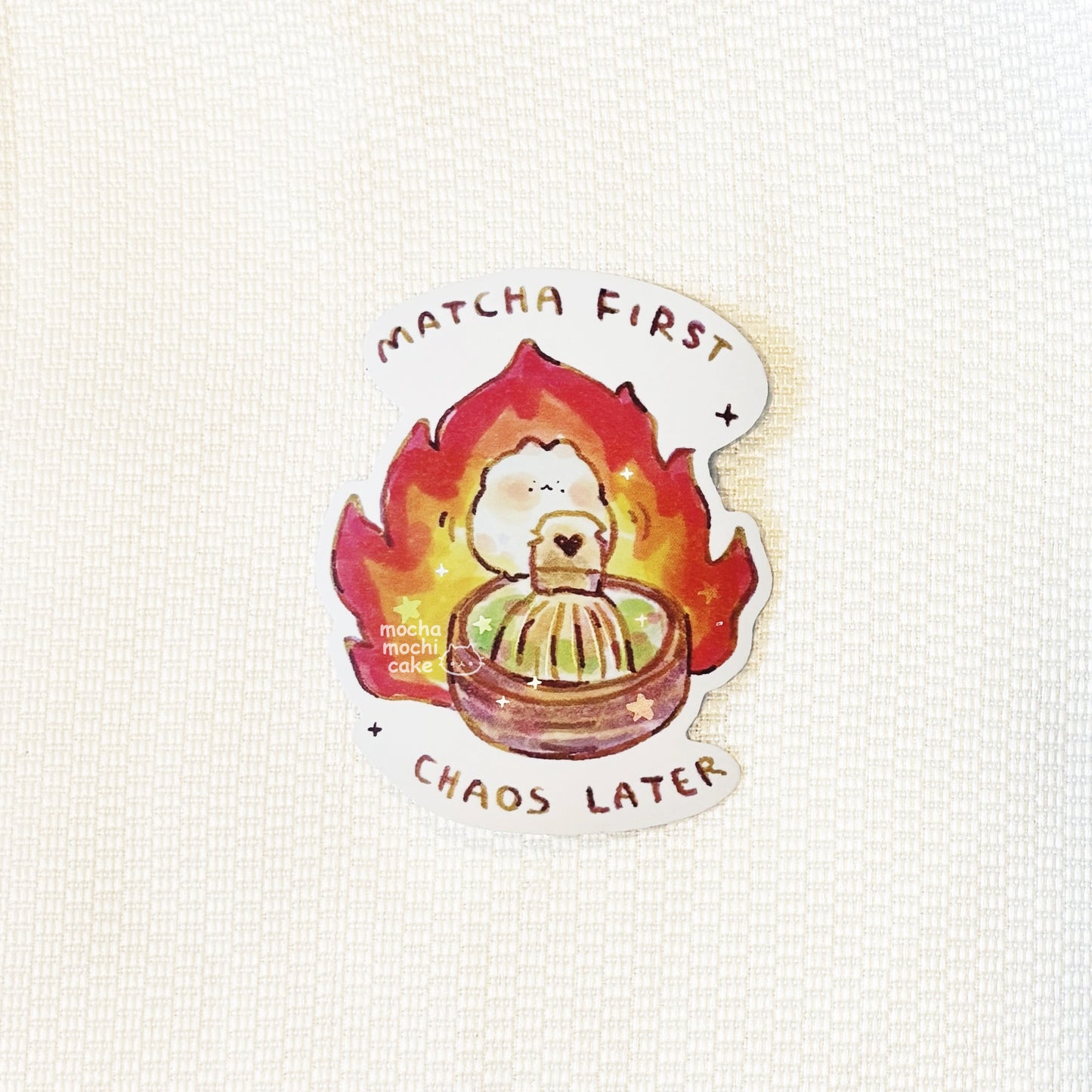Matcha First Chaos Later Vinyl Sticker