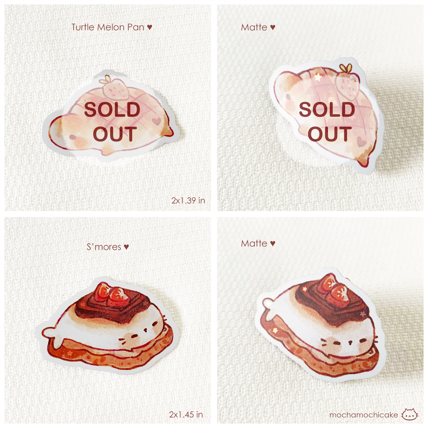 Cute Animal Desserts 5 Vinyl Stickers