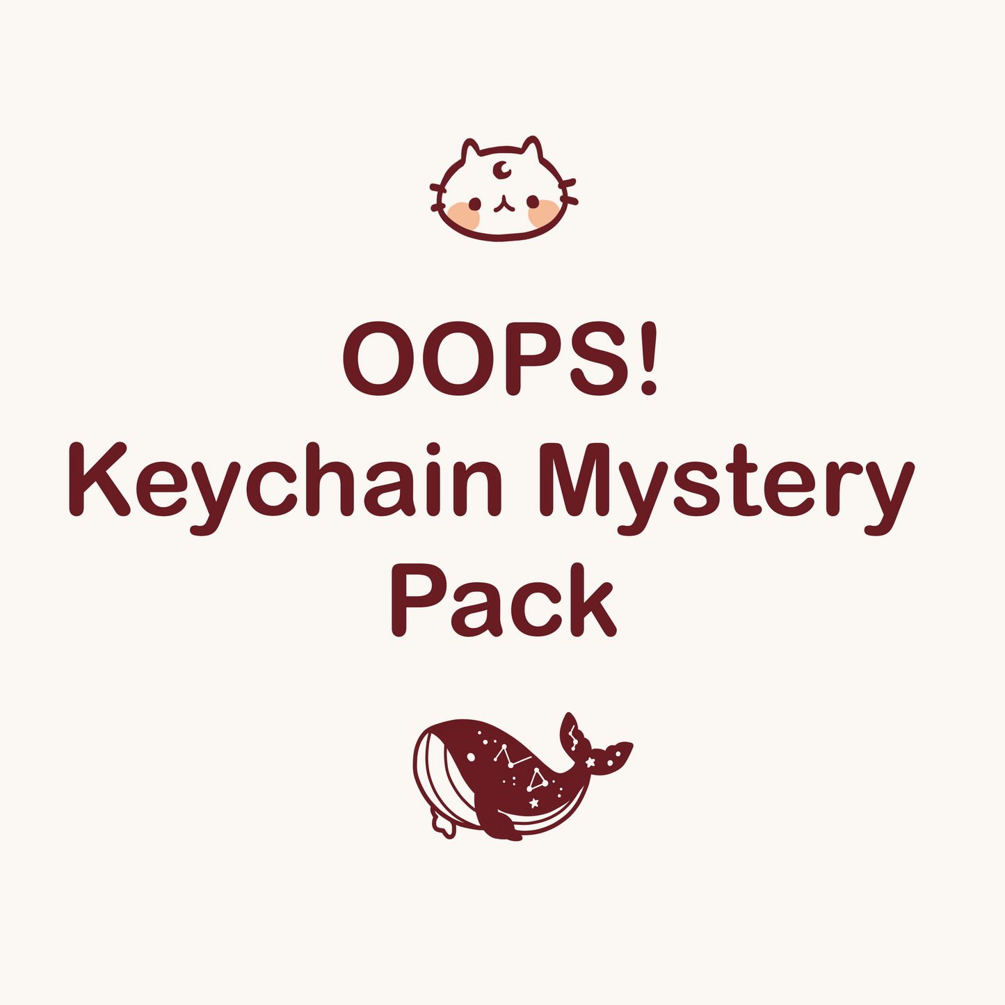 Cute Oopsie Bag! Mystery Keychains Grab Bag | Random Discounted B-grade Keychains
