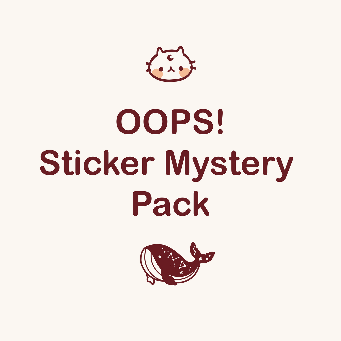 Cute Oopsie Bag! Mystery Stickers Grab Bag | Random Discounted B-grade Stickers