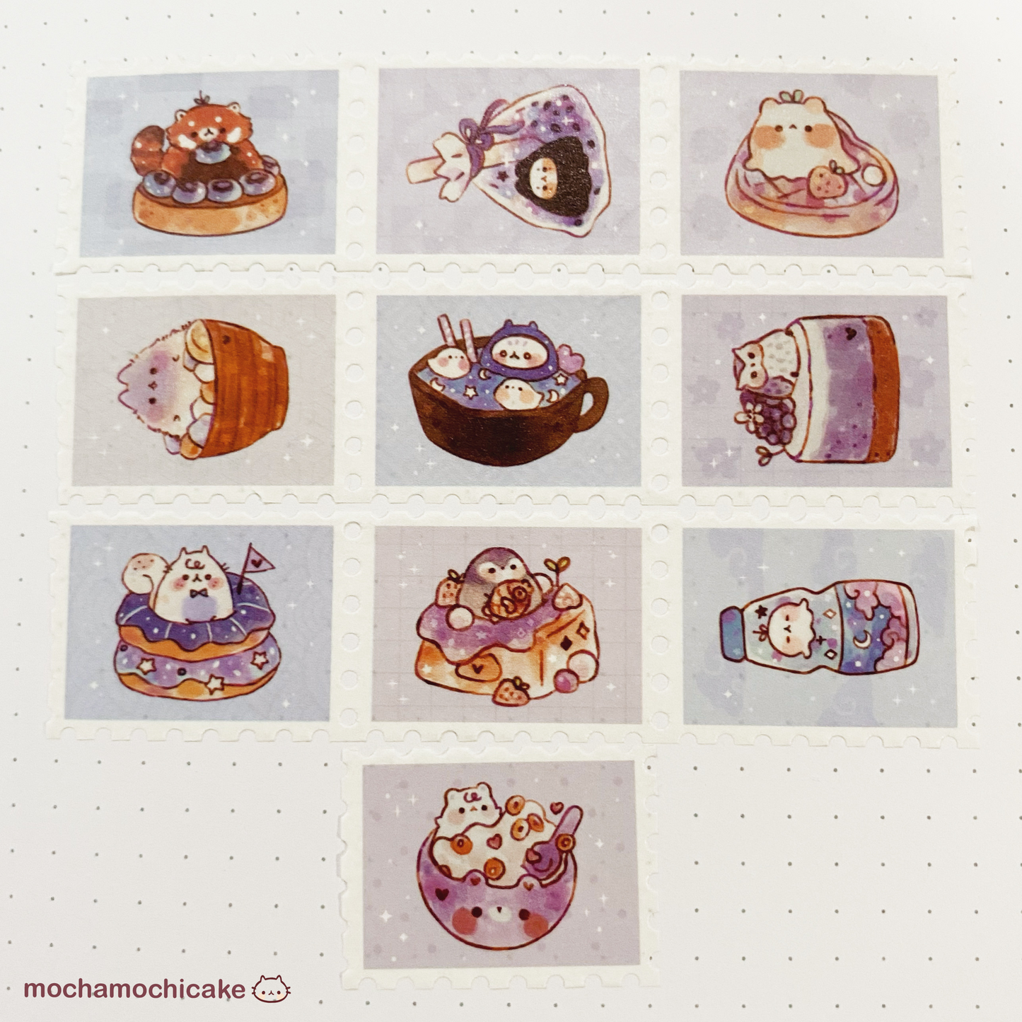Purple Foodies Stamp Washi Tape