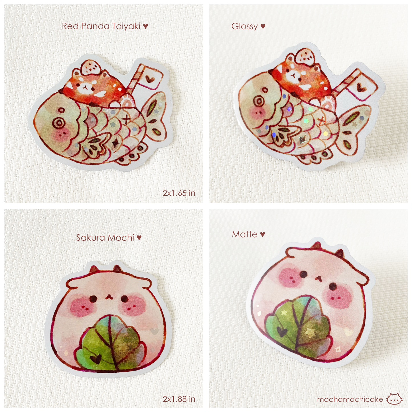 Cute Animal Desserts 5 Vinyl Stickers