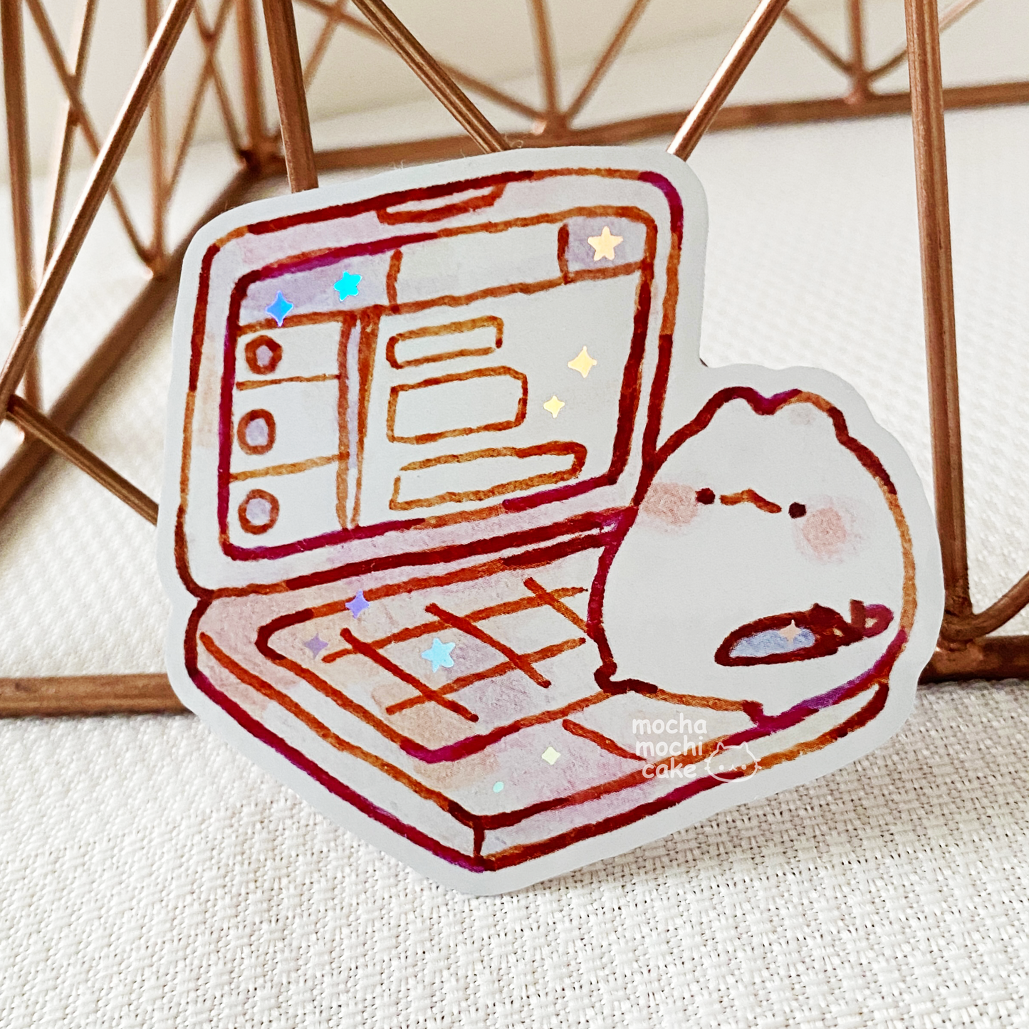 Stabby Work Kitty Vinyl Sticker