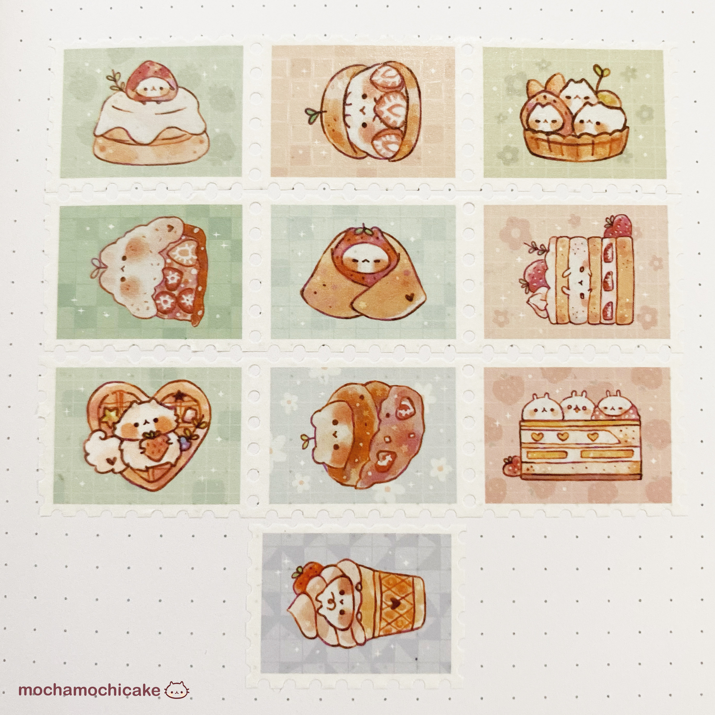 Strawberry Desserts Stamp Washi Tape