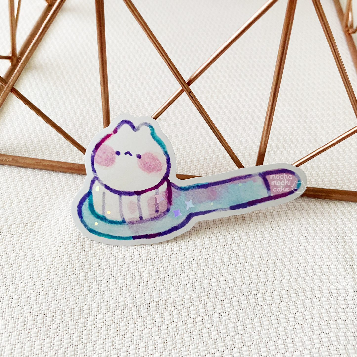 Kitty Toothbrush Vinyl Sticker