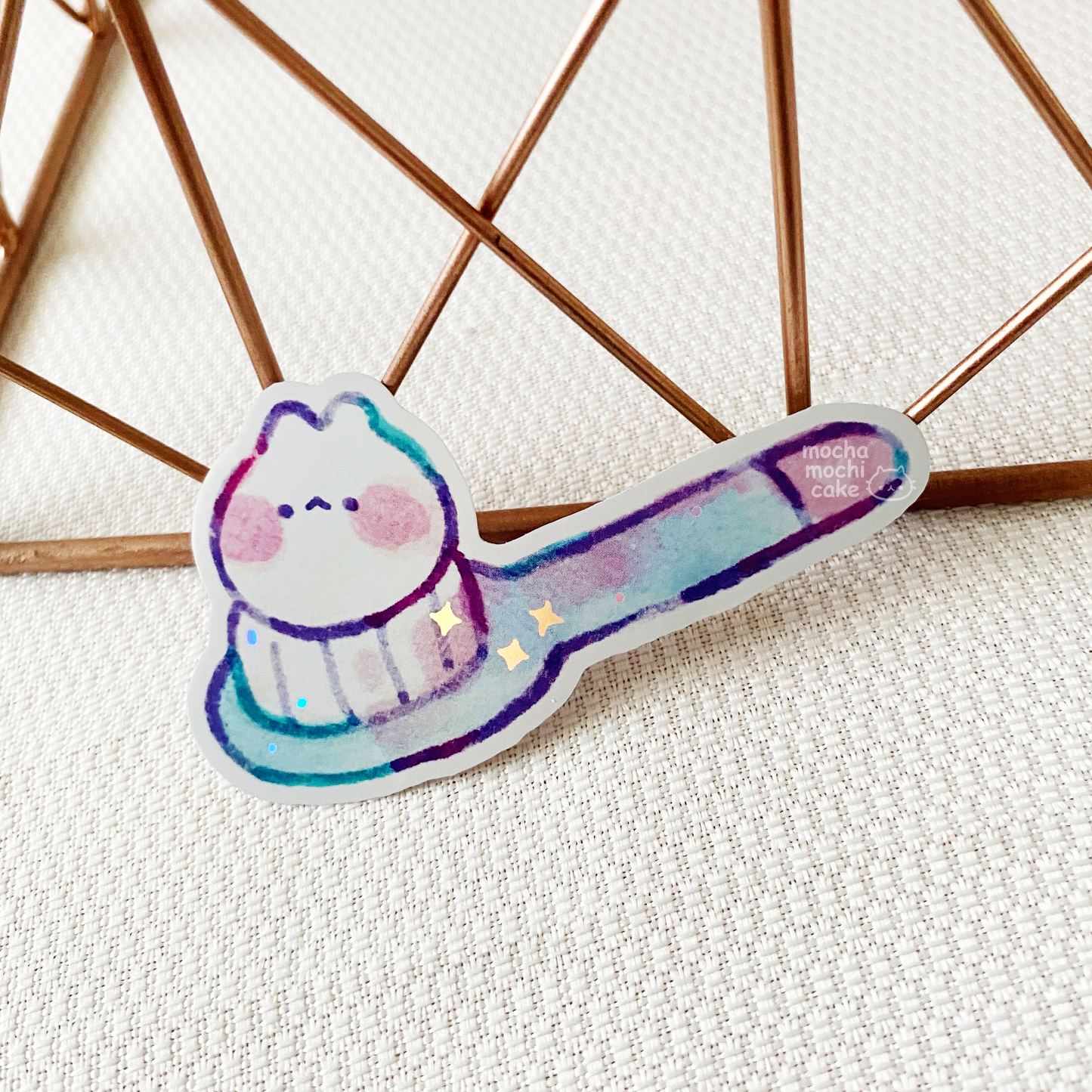 Kitty Toothbrush Vinyl Sticker