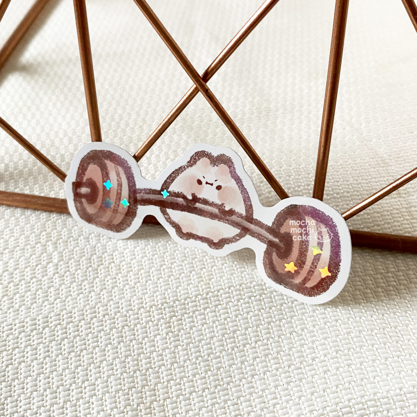 Weightlifting Kitty Vinyl Sticker