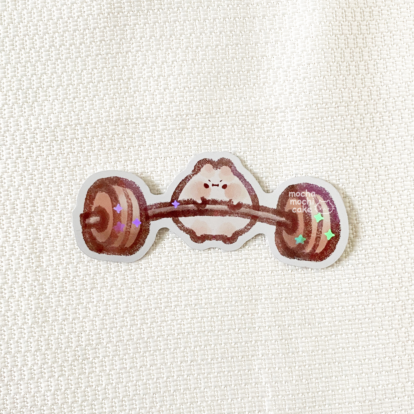 Weightlifting Kitty Vinyl Sticker