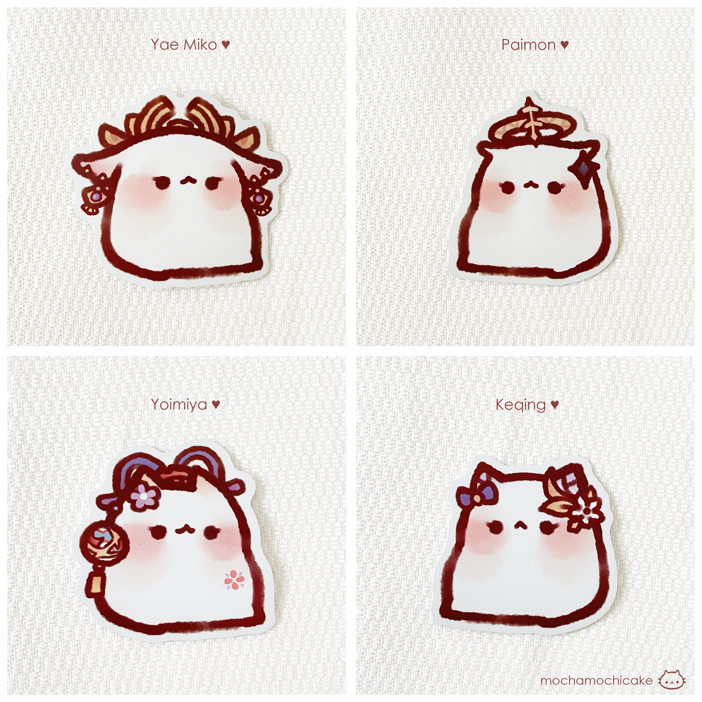 Mochi Genshin Impact Kitty Vinyl Stickers