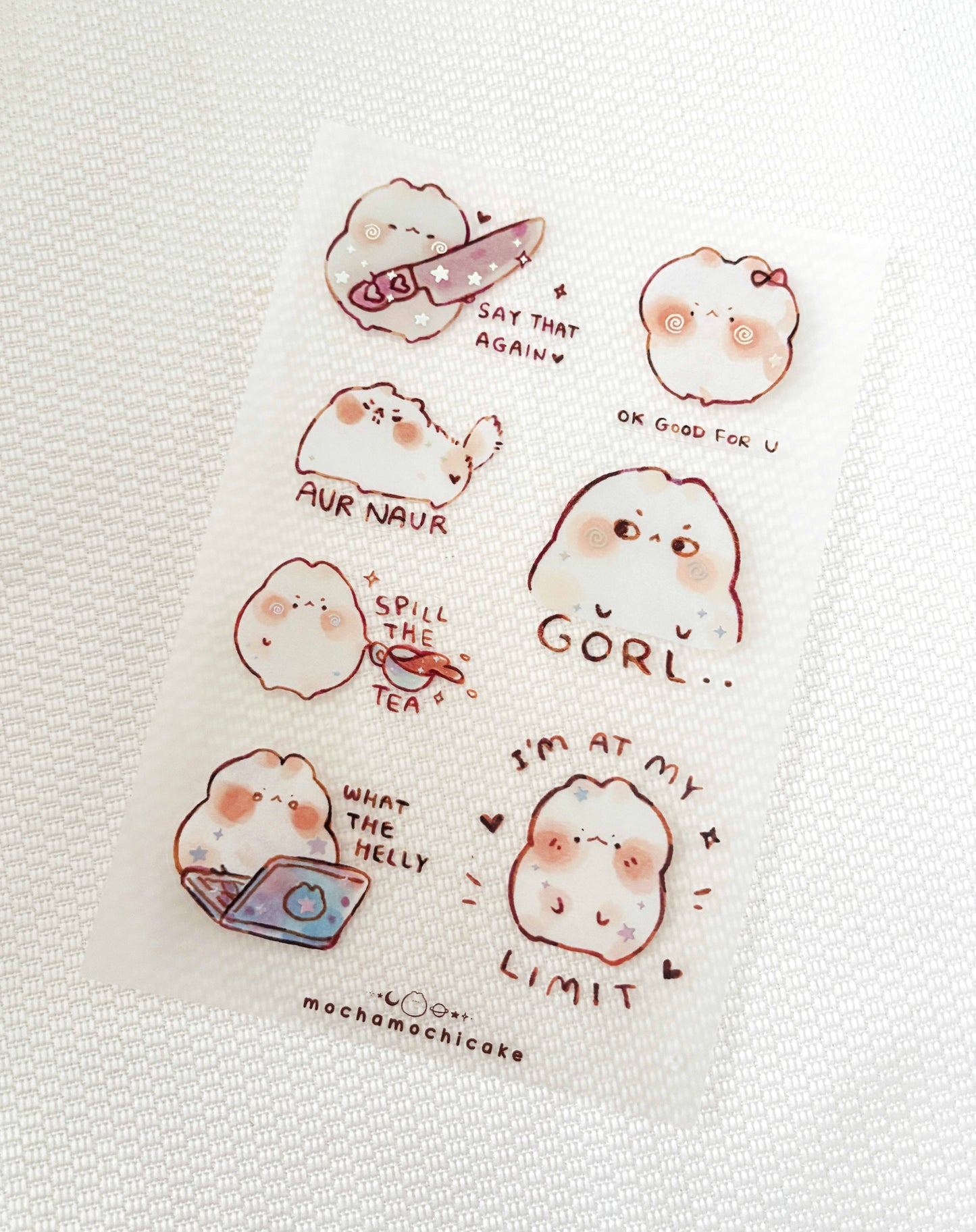 Big Mood Kitties Clear Matte Sticker Sheet