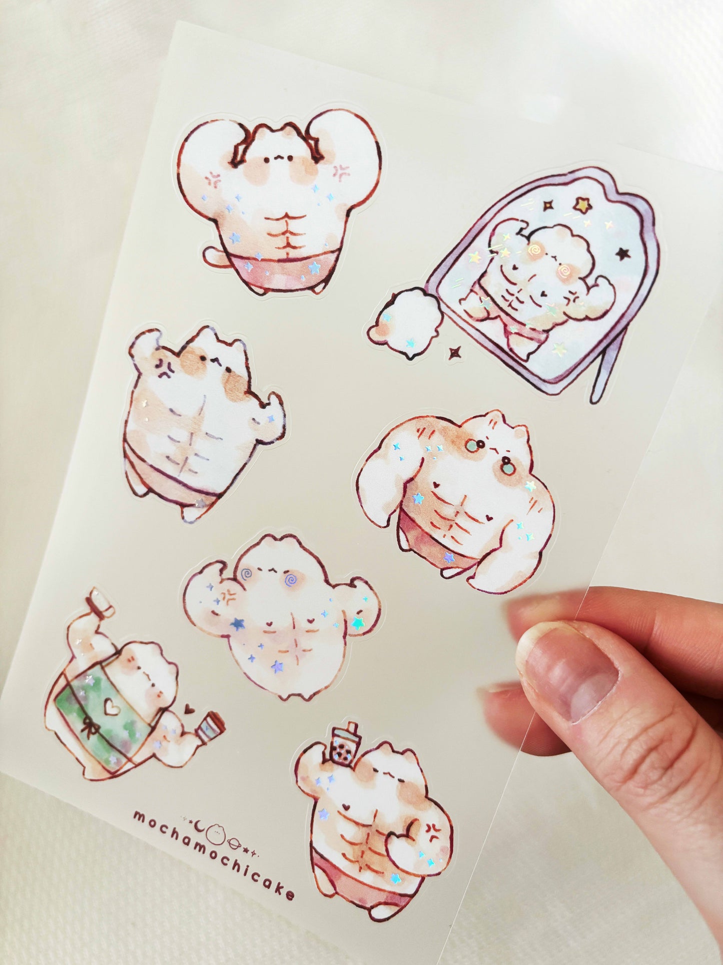 Buff Kitties Clear Matte Sticker Sheet