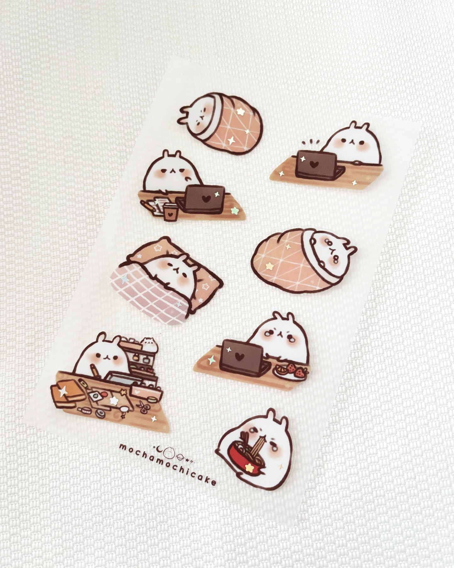 Bunny Work Life Clear Matte Sticker Sheet