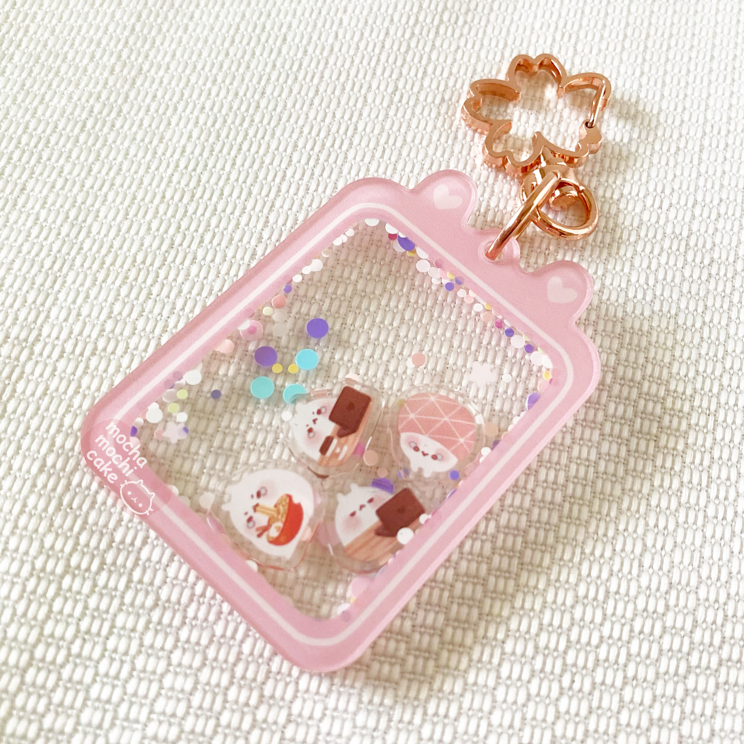 Relatable Bunny Work Life Phone Acrylic Shaker Keychain