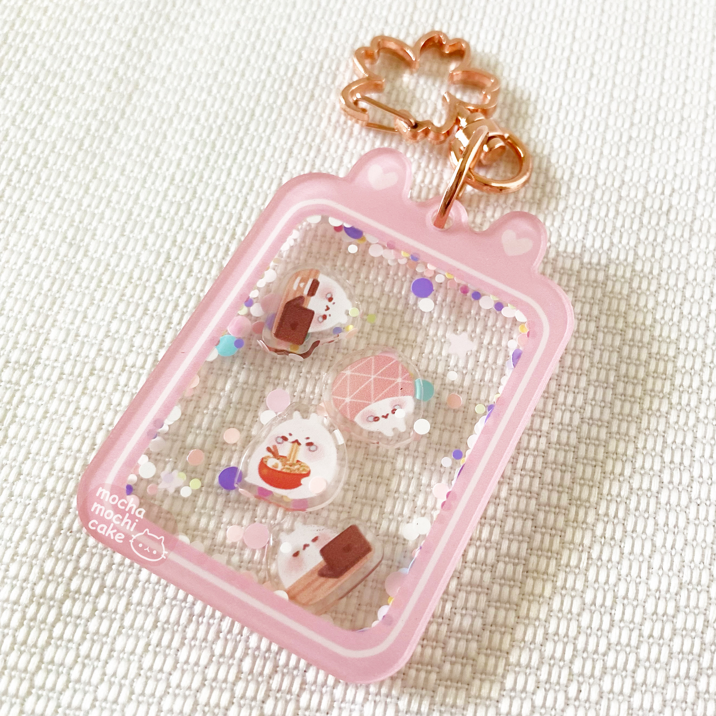 Relatable Bunny Work Life Phone Acrylic Shaker Keychain