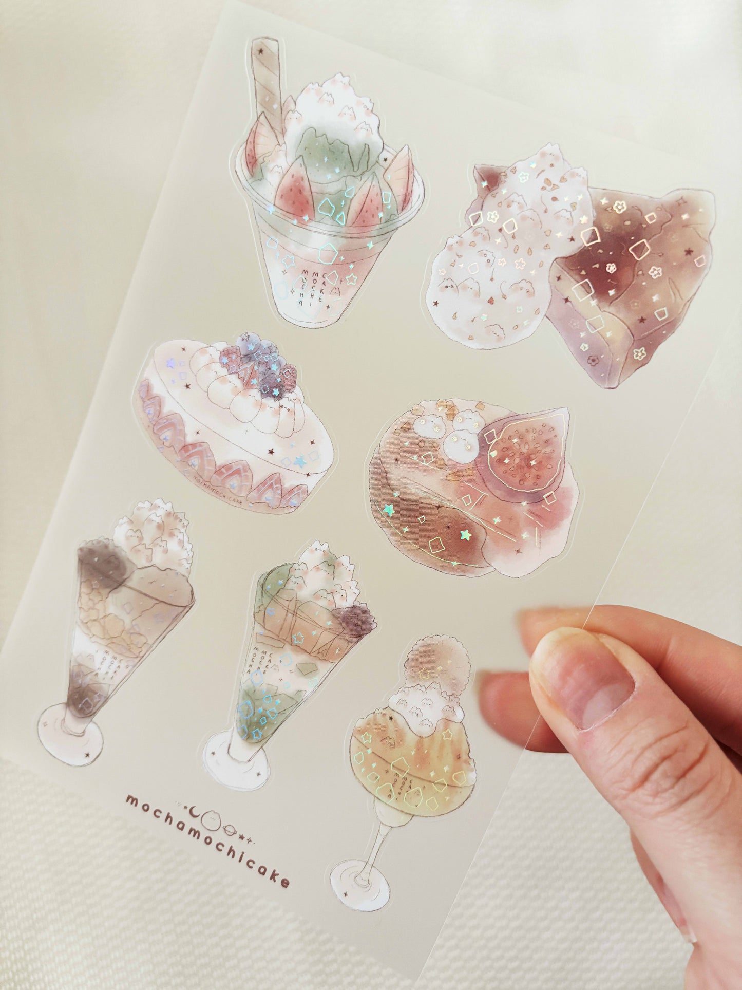 Cat Mountain Desserts Clear Matte Sticker Sheet