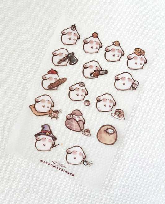 Chonky Bunnies Clear Matte Sticker Sheet