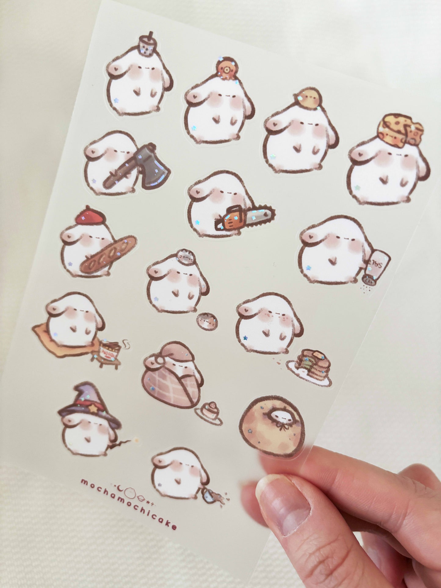 Chonky Bunnies Clear Matte Sticker Sheet