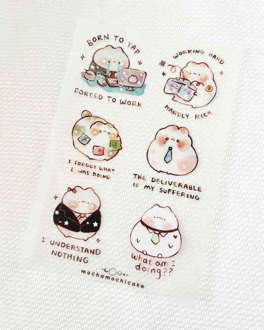 Corporate Work Clear Matte Sticker Sheet