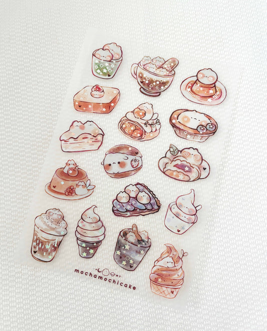 Cozy Desserts Clear Matte Sticker Sheet