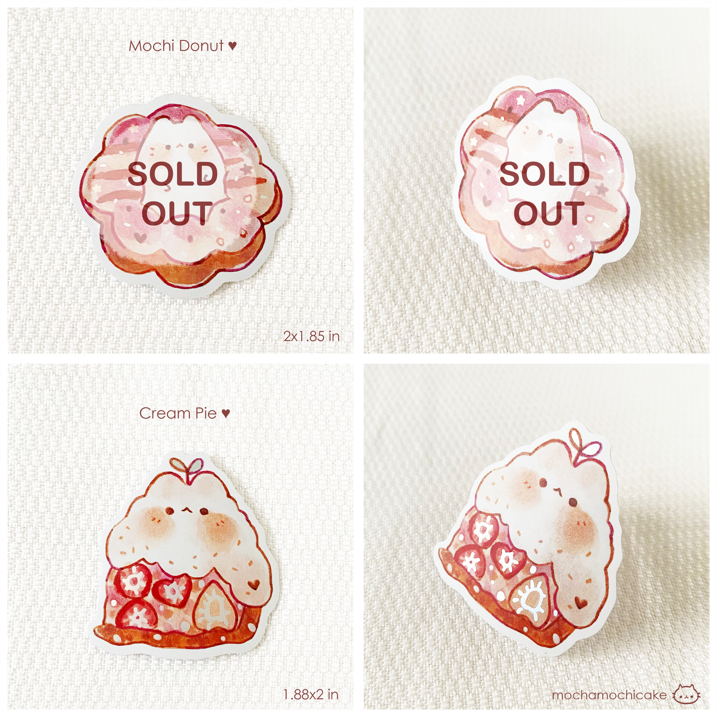 Animal Desserts 6 Vinyl Stickers