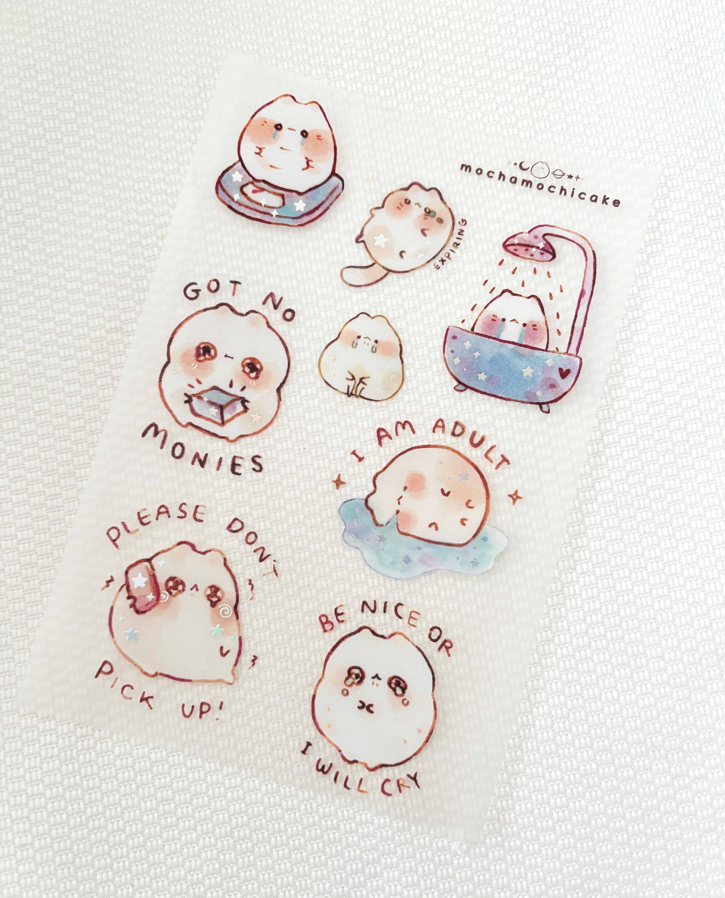 Crying Cats Clear Matte Sticker Sheet