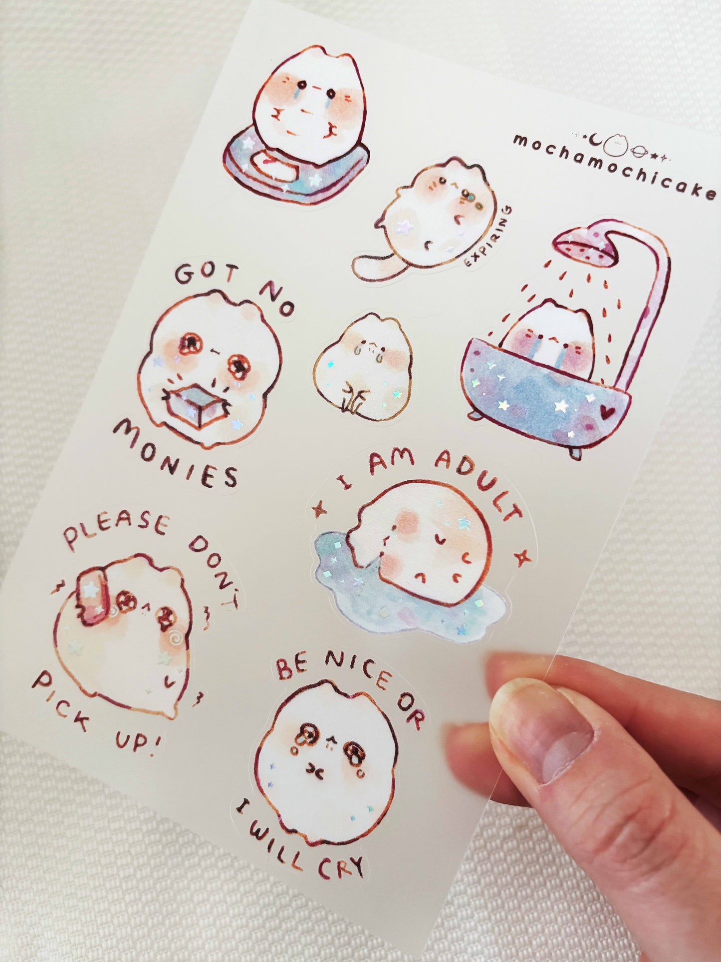 Crying Cats Clear Matte Sticker Sheet