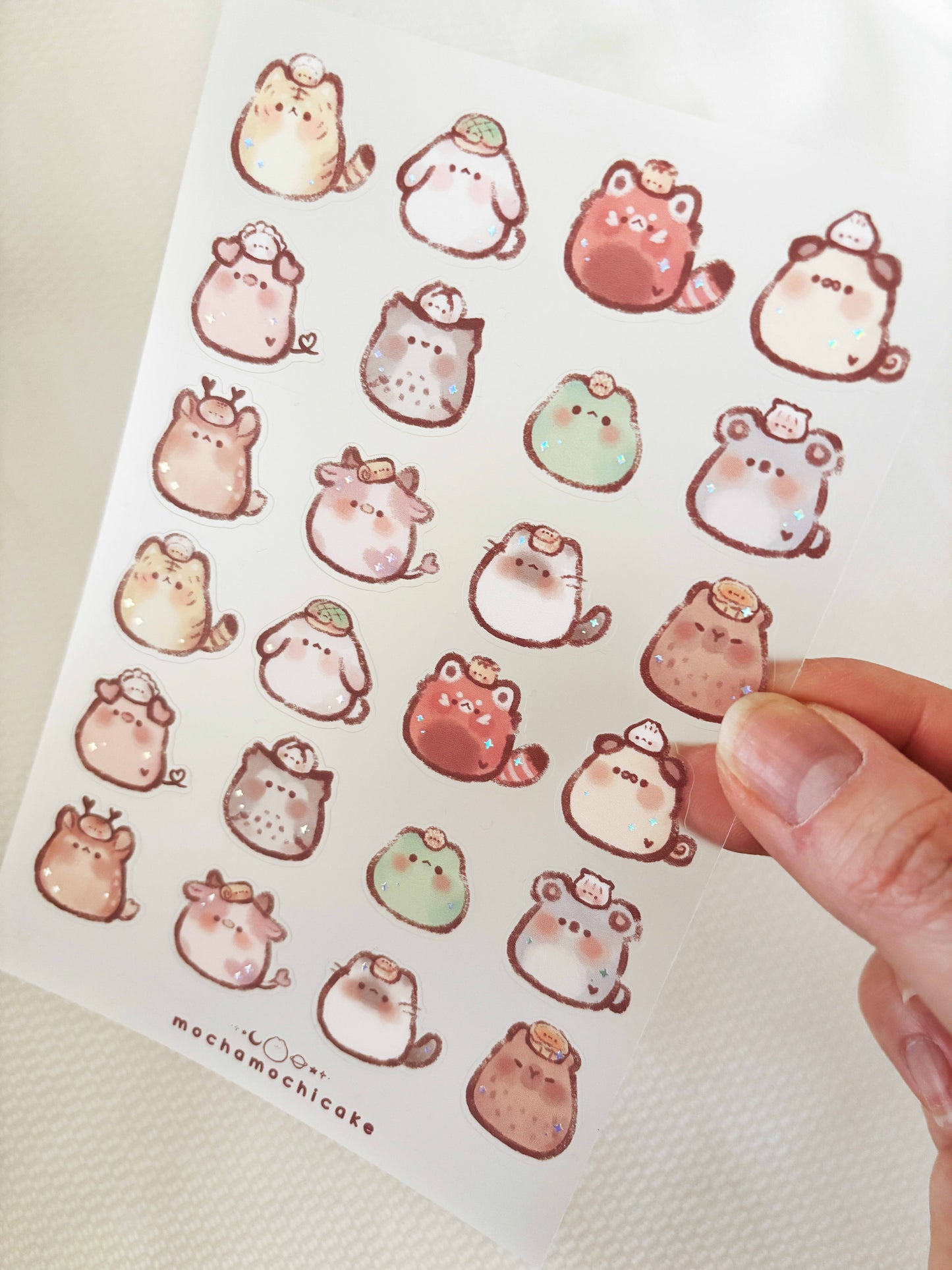 Dim Sum Animals Clear Matte Sticker Sheet
