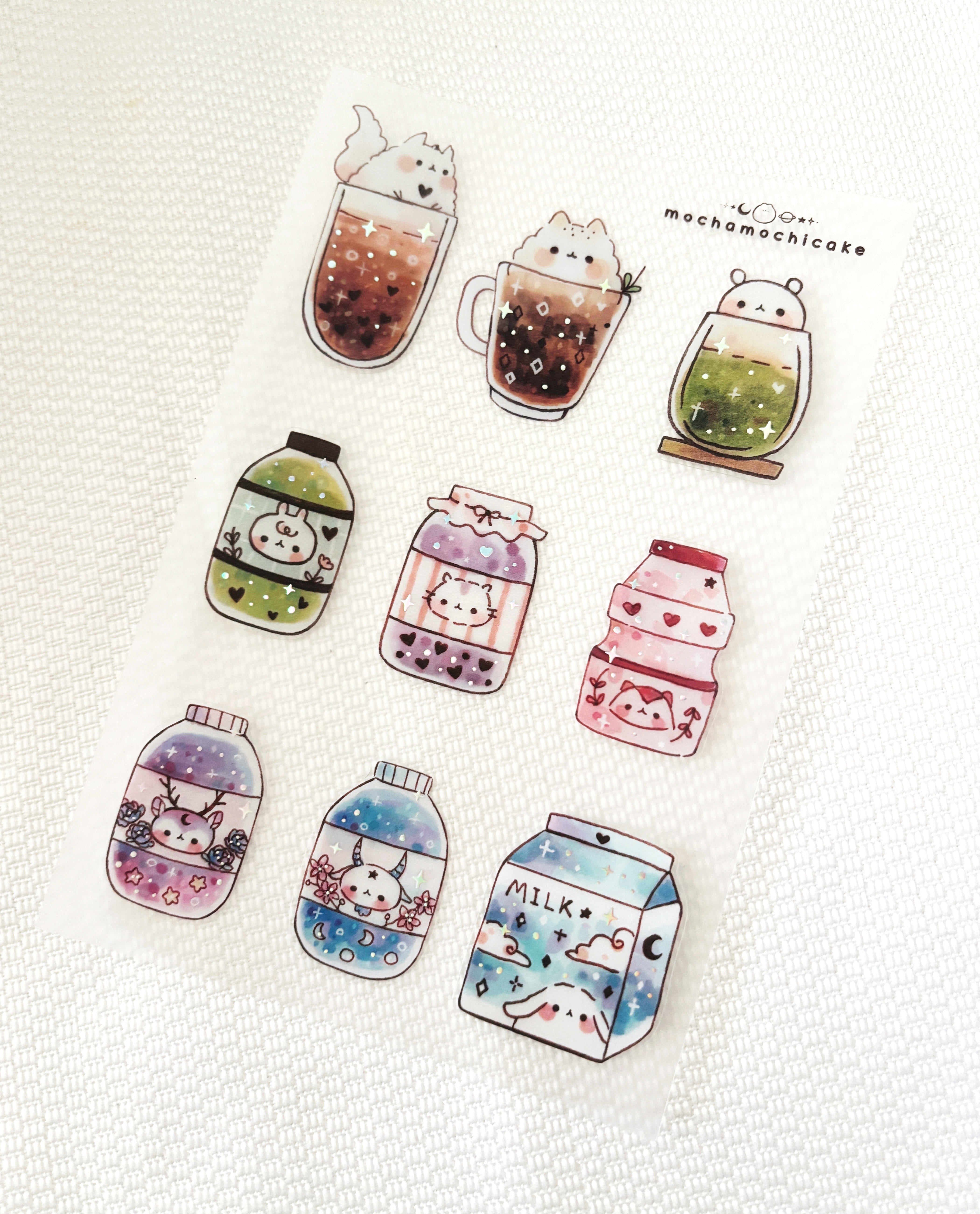 Drinks Clear Matte Sticker Sheet – mochamochicake