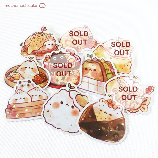 Cute Animal Foodies Vinyl Stickers