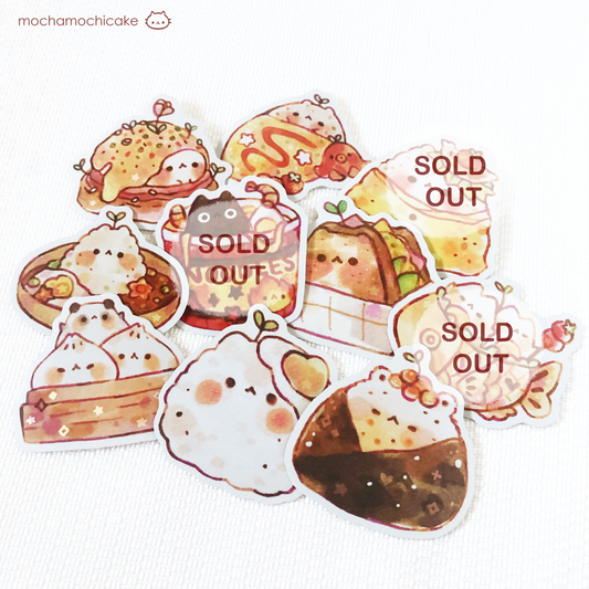 Cute Animal Foodies Vinyl Stickers