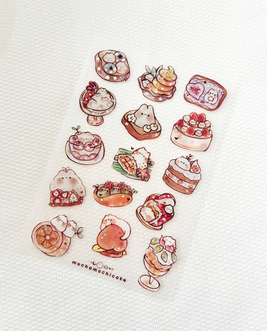 Fruit Desserts Clear Matte Sticker Sheet