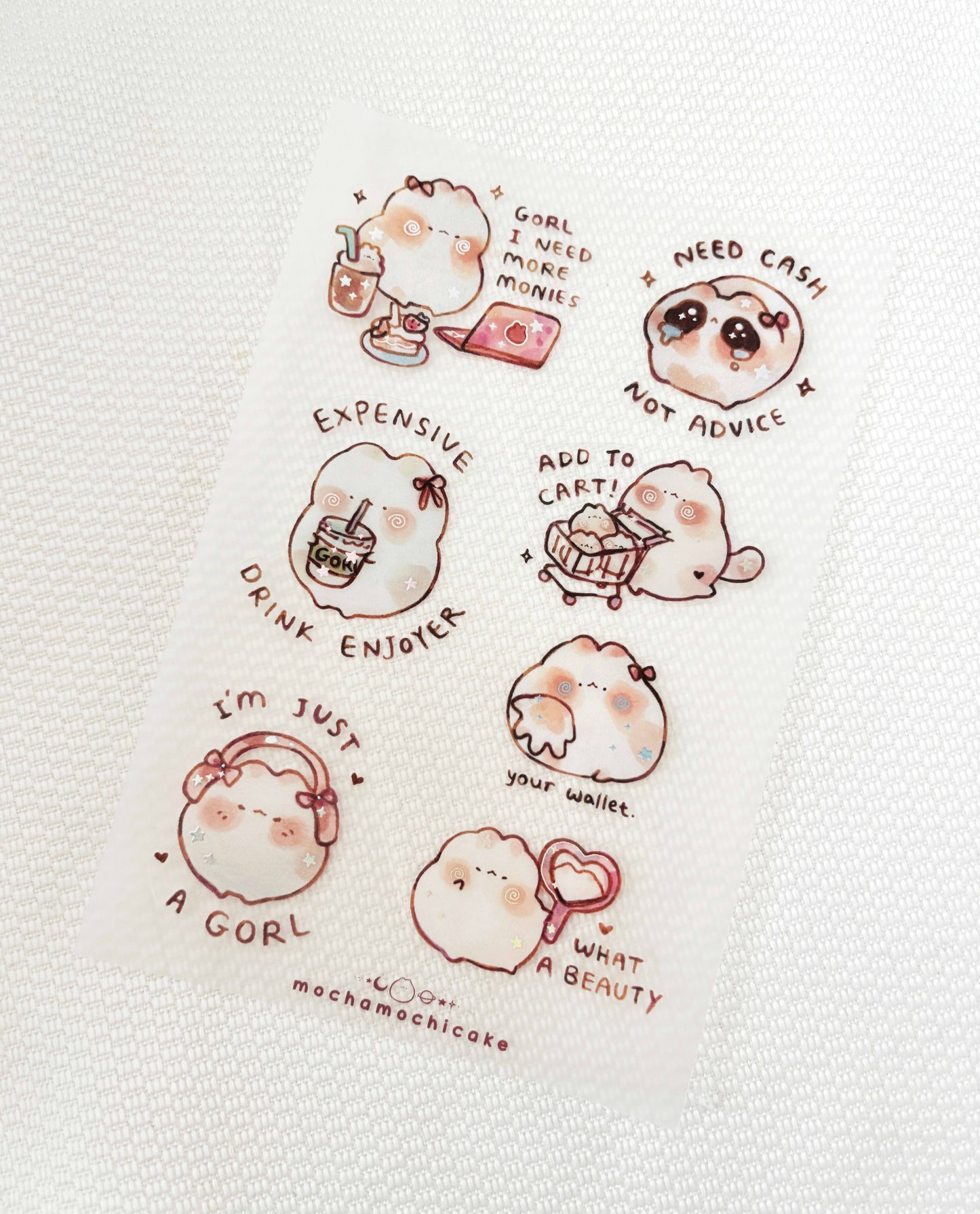 Just a Gorl Clear Matte Sticker Sheet