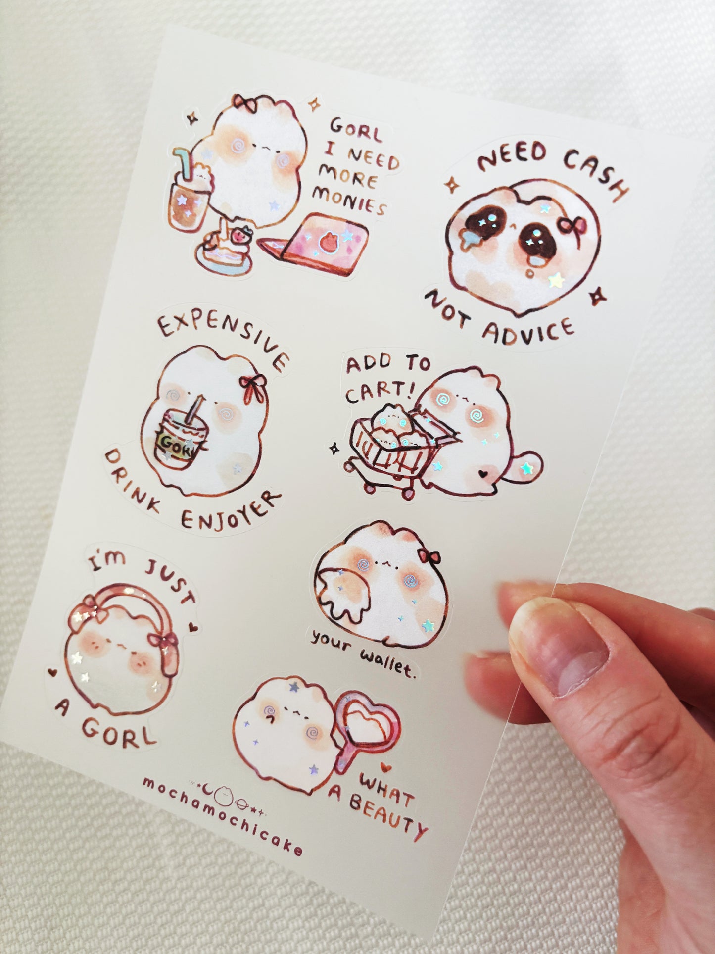 Just a Gorl Clear Matte Sticker Sheet
