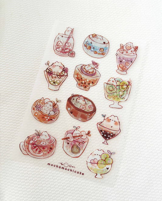 Little Drinks Clear Matte Sticker Sheet
