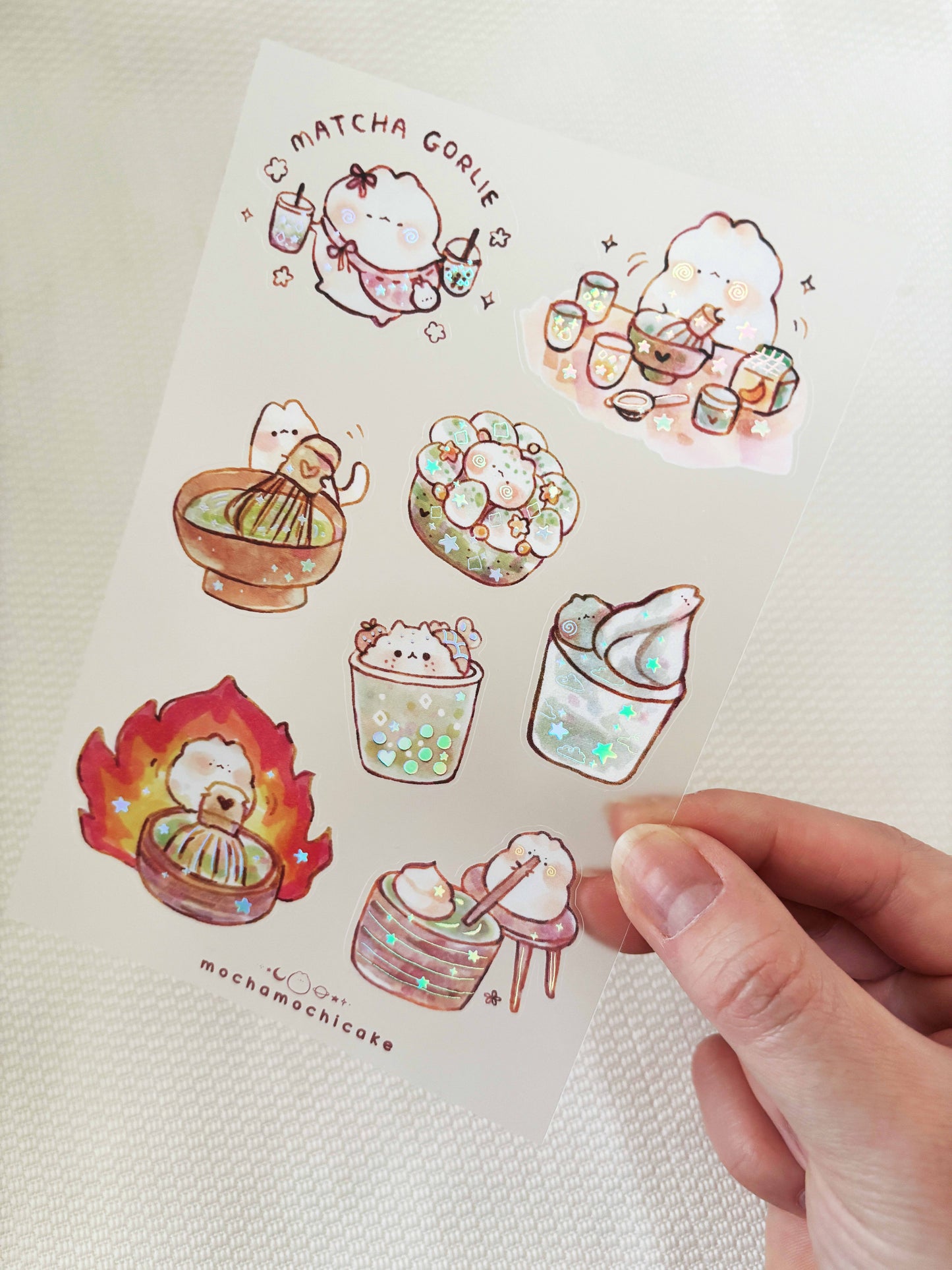 Matcha Clear Matte Sticker Sheet