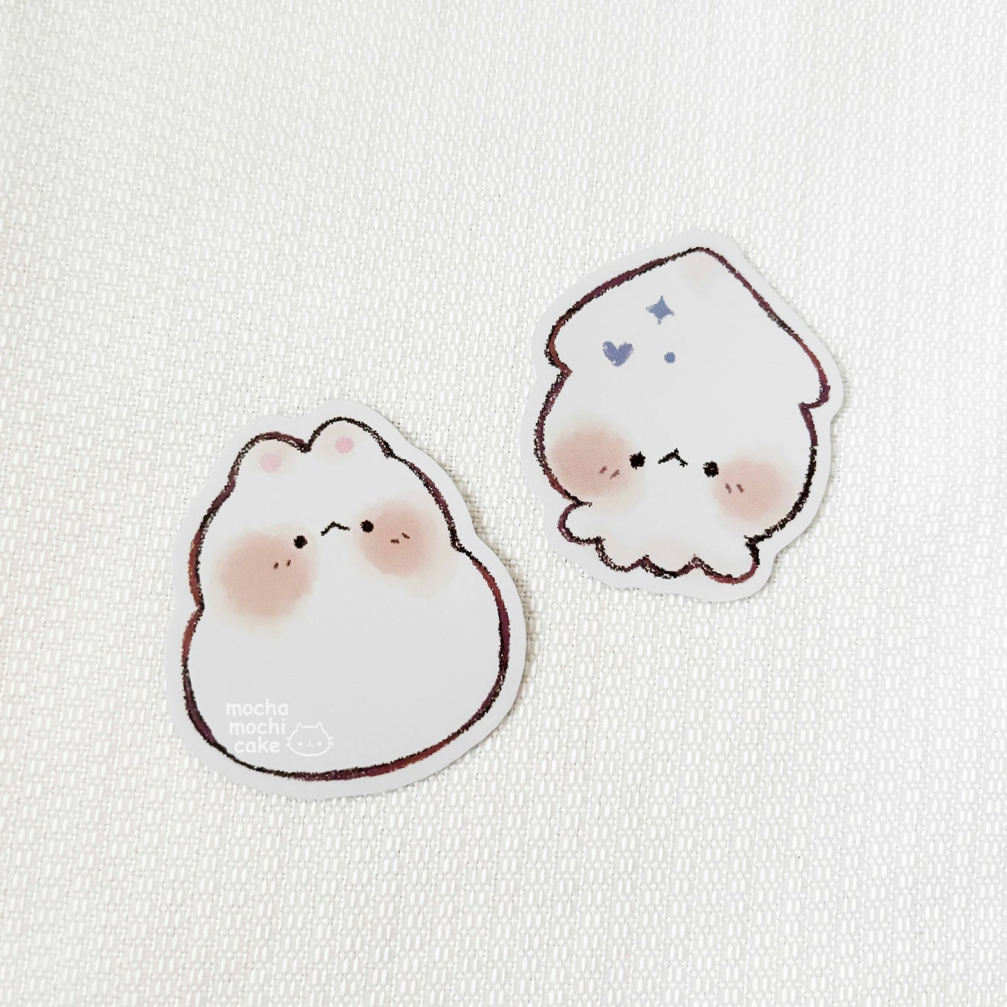 Mochi Squid and Cat Vinyl Sticker Set