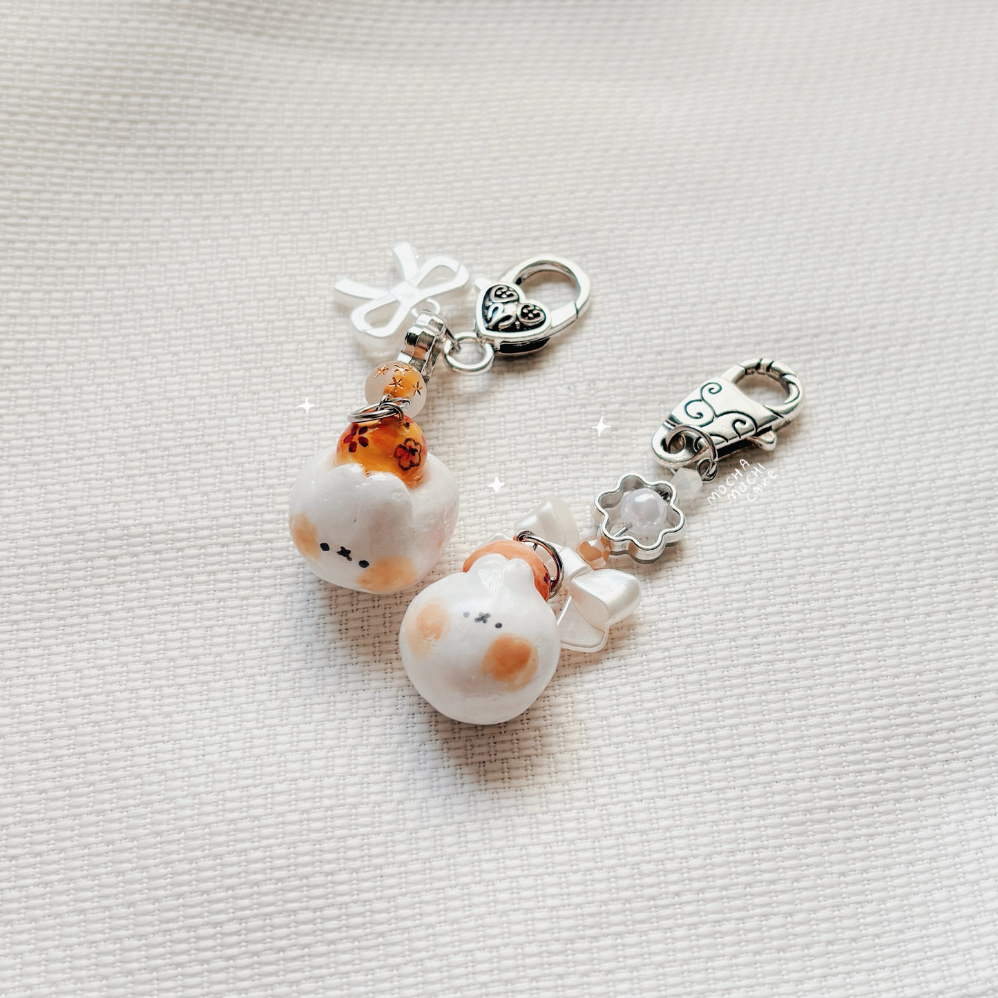 Miffy Orange Polymer Clay Keychain