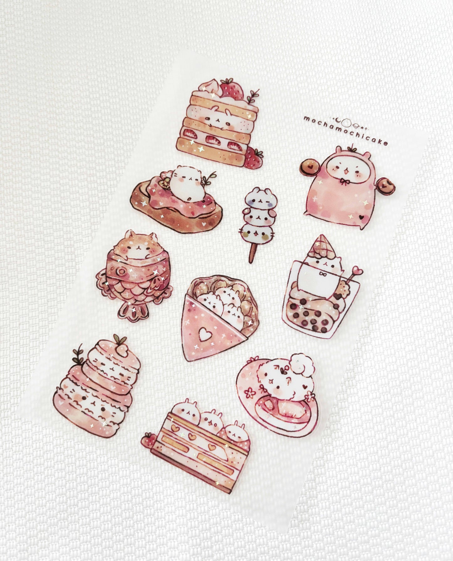 Pink Desserts Clear Matte Sticker Sheet