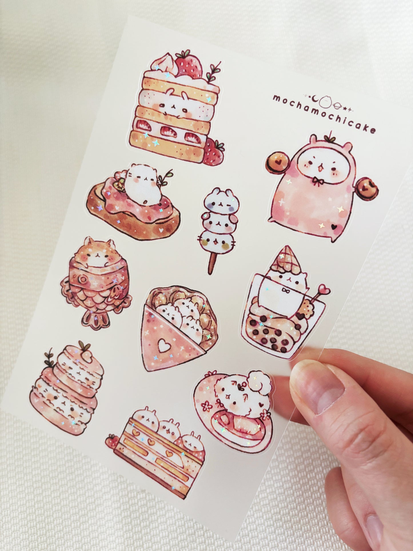 Pink Desserts Clear Matte Sticker Sheet