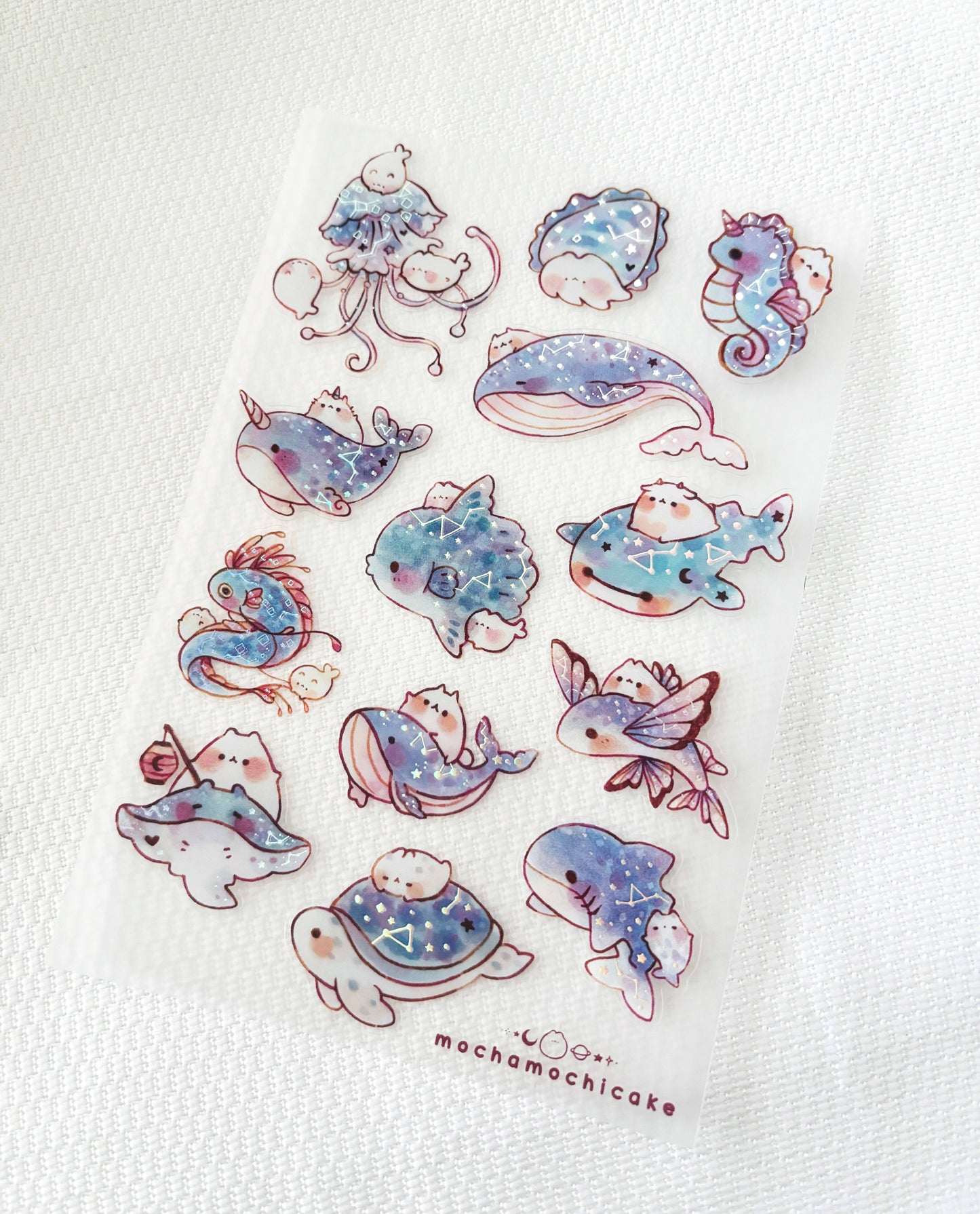 Dreamy Sea Creatures Clear Matte Sticker Sheet