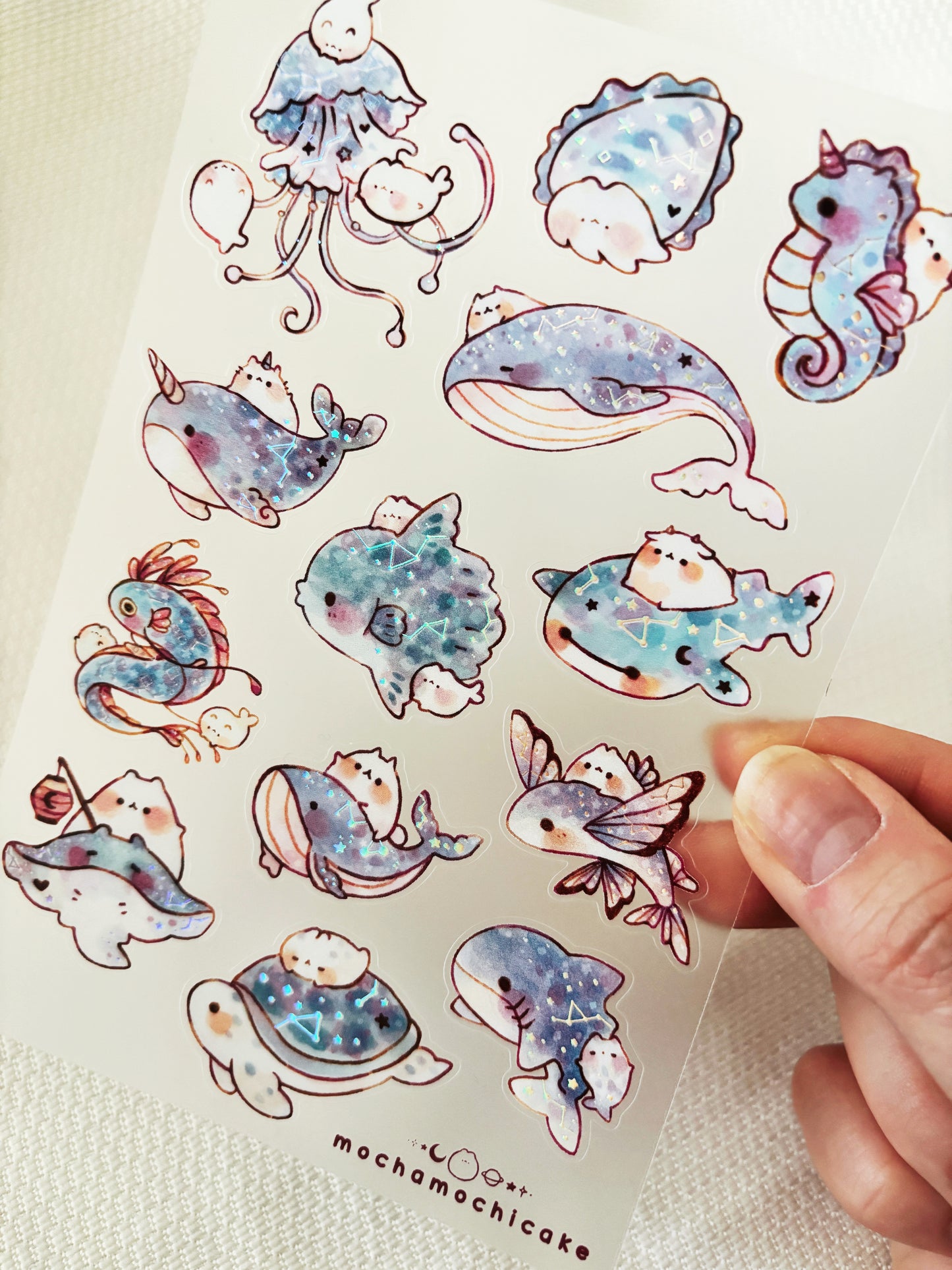 Dreamy Sea Creatures Clear Matte Sticker Sheet