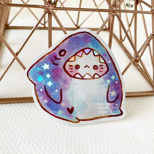 Chonky Shark Kitty Vinyl Sticker