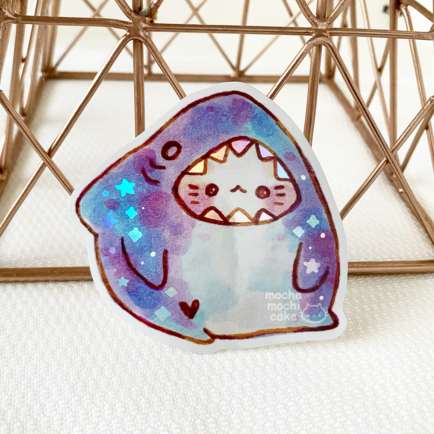 Chonky Shark Kitty Vinyl Sticker