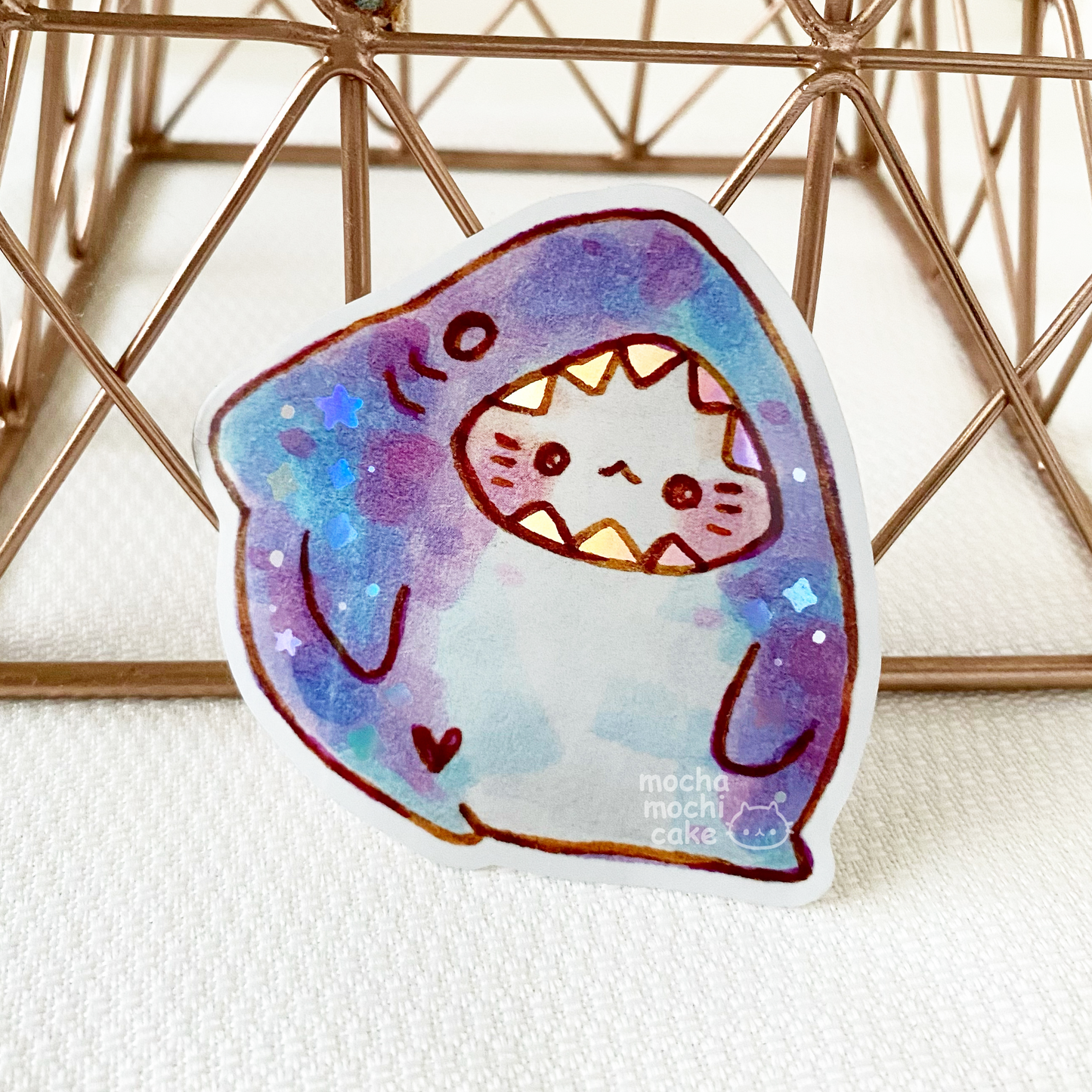 Chonky Shark Kitty Vinyl Sticker