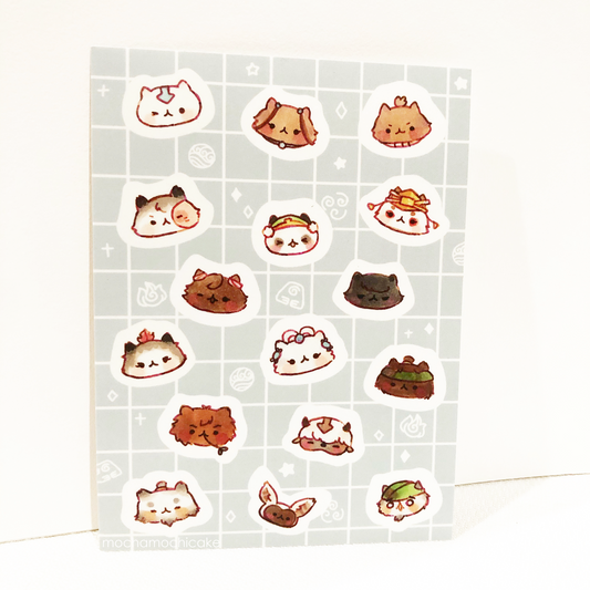 Avatar The Last Airbender Kitties Sticker Sheet