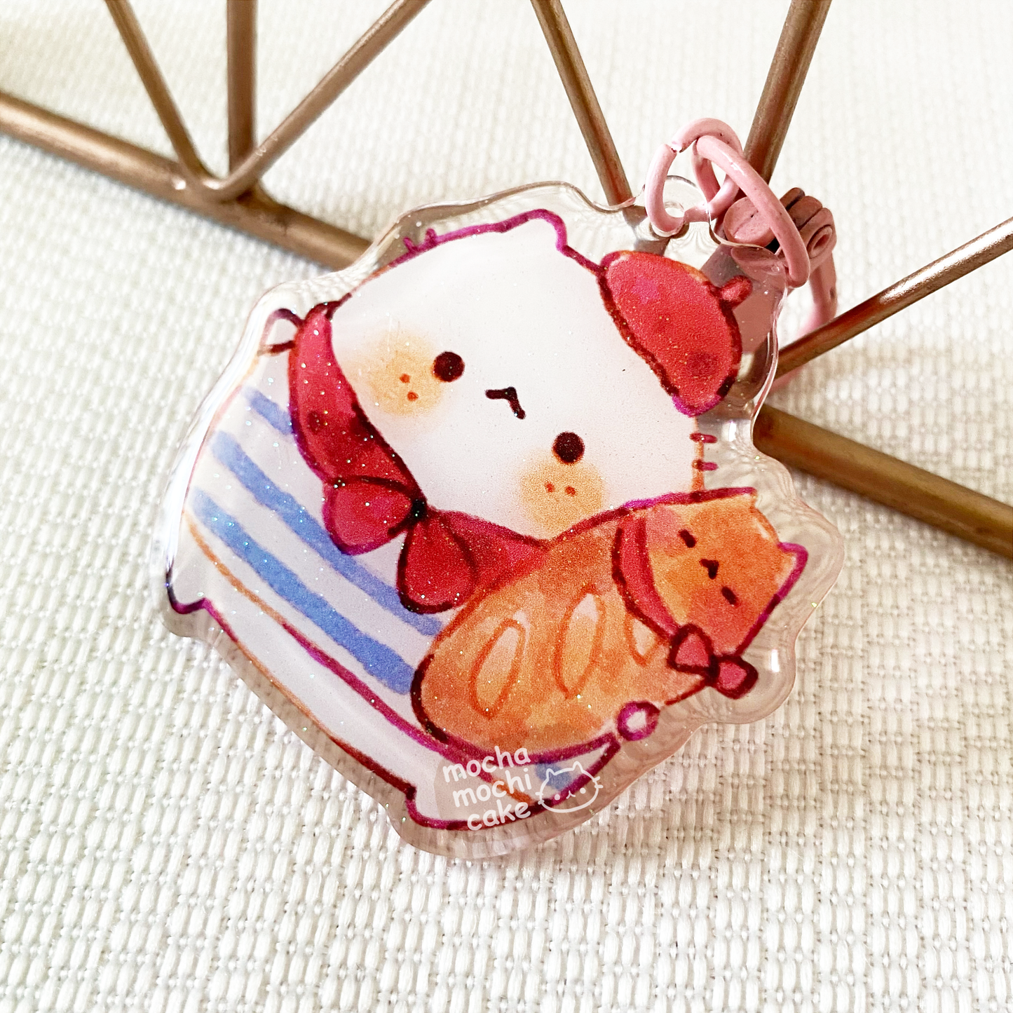 Baguette Boy Kitty Acrylic Keychain