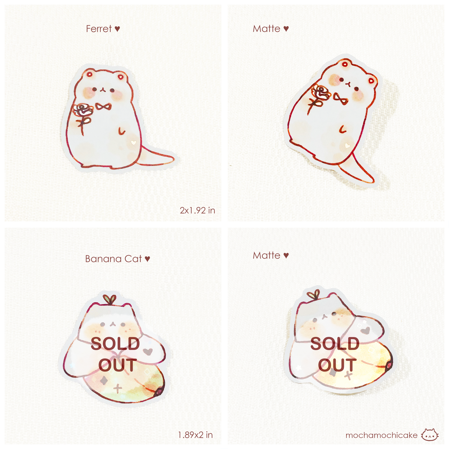 Cute Chonky Animals 2 Vinyl Stickers